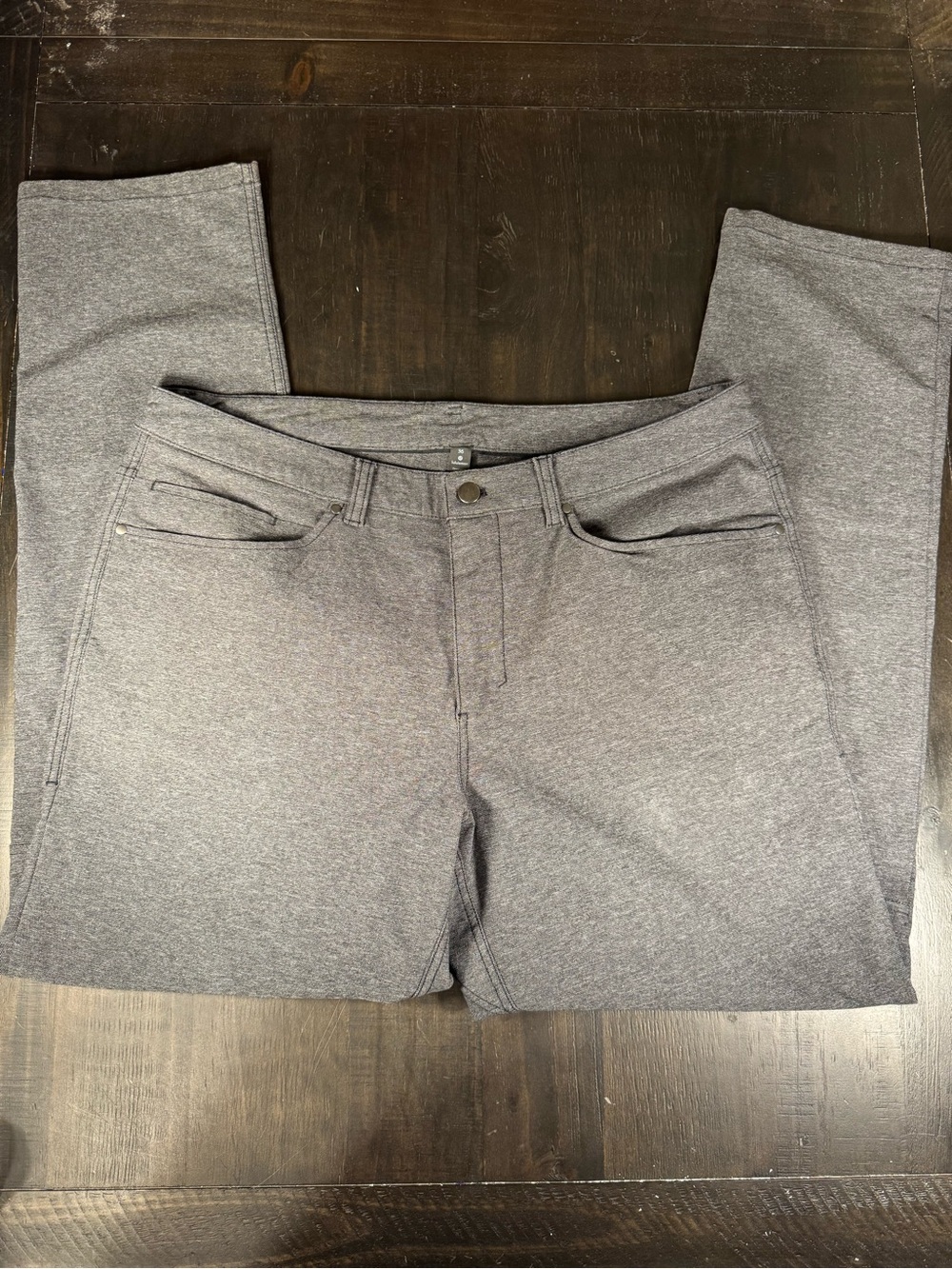 Lululemon ABC Pant Slim Tech Canvas Heathered Gray 5-Pocket Men's Size 36x31